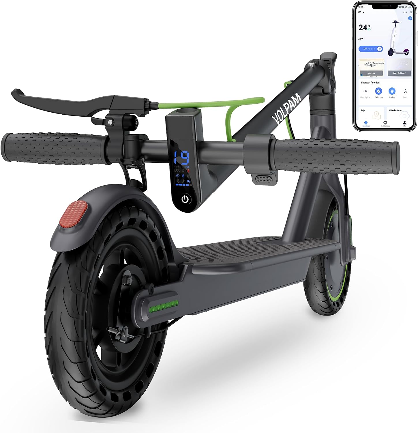 VOLPAM Electric Scooter, 350W/500W Motor, 21/28/40 Miles Long Range